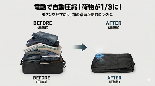 【自社開発】旅の荷物を半分に！MOOBOT製「スマート空気圧縮バッグ」がCAMPFIREに登場
